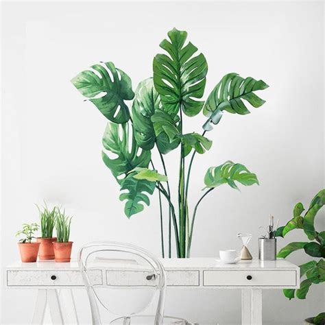 wall stick plant|Plant Wall Sticker .